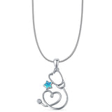  Star & Stethoscope Pendant 