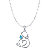  Star & Stethoscope Pendant 