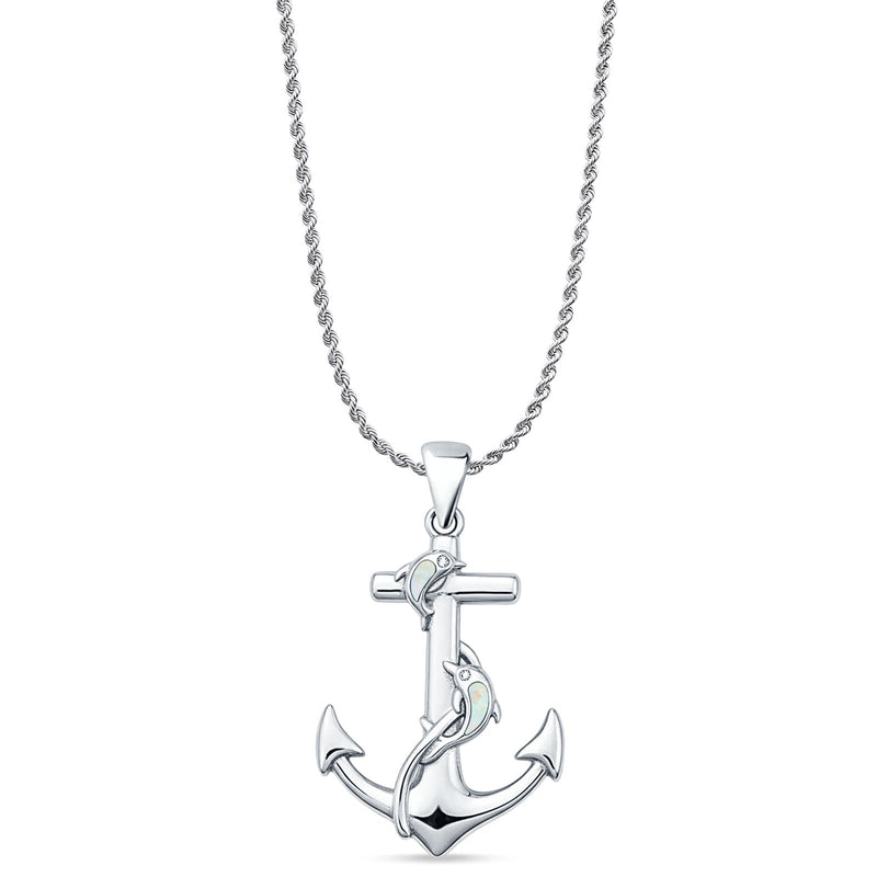  Anchor & Dolphin Pendant 