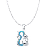  Two Cat Pendant 