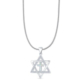  Star Of David & Cross Pendant 