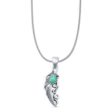 Feather Filigree Pendant Necklace