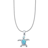  Oxidized Turtle Pendant Necklace