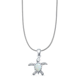  Oxidized Turtle Pendant Necklace