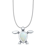  Oxidized Turtle Pendant Necklace