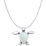  Oxidized Turtle Pendant Necklace