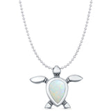 Oxidized Turtle Pendant Necklace