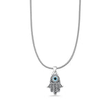 Hand Of Hamsa & Evil Eye Pendant Necklace