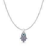 Hand Of Hamsa & Evil Eye Pendant Necklace