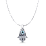 Hand Of Hamsa & Evil Eye Pendant Necklace