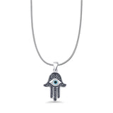 Hand Of Hamsa & Evil Eye Pendant Necklace