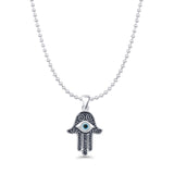 Hand Of Hamsa & Evil Eye Pendant Necklace