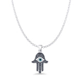 Hand Of Hamsa & Evil Eye Pendant Necklace