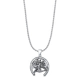  Horses & Horseshoe Pendant Necklace