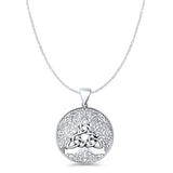  Celtic Trinity & Tree Of Life Pendant Necklace