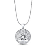 Celtic Trinity & Tree Of Life Pendant Oxidized Rope Chain Necklace 925 Sterling Silver
