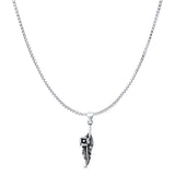  Feather & Flower Pendant Necklace