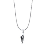  Feather & Flower Pendant Necklace
