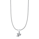 Frog Pendant Oxidized Snake Chain Necklace 925 Sterling Silver