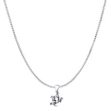 Frog Pendant Oxidized Box Chain Necklace 925 Sterling Silver