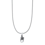 Scorpion Pendant Oxidized Snake Chain Necklace 925 Sterling Silver
