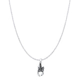 Scorpion Pendant Oxidized Cable Chain Necklace 925 Sterling Silver