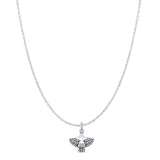 Eagle Pendant Oxidized Cable Chain Necklace 925 Sterling Silver