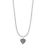  Pawprint & Heart Pendant Necklace