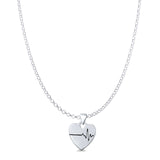  Heart & EKG Pendant Necklace