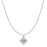 Celtic Trinity Knot Pendant Oxidized Box Chain Necklace 925 Sterling Silver