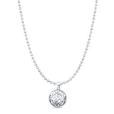 Celtic Om Pendant Oxidized Bead Chain Necklace 925 Sterling Silver