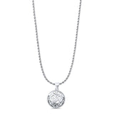 Celtic Om Pendant Oxidized Rope Chain Necklace 925 Sterling Silver