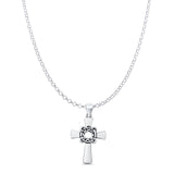 Celtic Cross Pendant Oxidized Rolo Chain Necklace 925 Sterling Silver