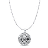Zodiac Chart Pendant Oxidized Bead Chain Necklace 925 Sterling Silver