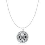 Zodiac Chart Pendant Oxidized Cable Chain Necklace 925 Sterling Silver
