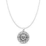 Zodiac Chart Pendant Oxidized Rolo Chain Necklace 925 Sterling Silver