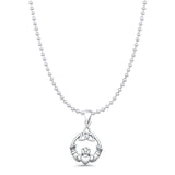 Claddagh & Triquetra Pendant Oxidized Bead Chain Necklace 925 Sterling Silver