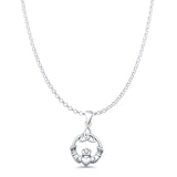 Claddagh & Triquetra Pendant Oxidized Rolo Chain Necklace 925 Sterling Silver