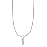 Infinity Pendant Oxidized Snake Chain Necklace 925 Sterling Silver