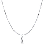 Infinity Pendant Oxidized Box Chain Necklace 925 Sterling Silver