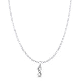 Infinity Pendant Oxidized Rolo Chain Necklace 925 Sterling Silver