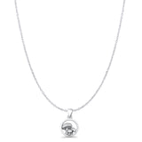 Mushrooms Pendant Oxidized Cable Chain Necklace 925 Sterling Silver