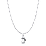 Mushrooms Pendant Oxidized Bead Chain Necklace 925 Sterling Silver