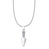 Arrowhead Pendant Oxidized Snake Chain Necklace 925 Sterling Silver