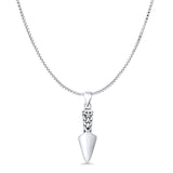 Arrowhead Pendant Oxidized Box Chain Necklace 925 Sterling Silver