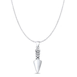 Arrowhead Pendant Oxidized Cable Chain Necklace 925 Sterling Silver