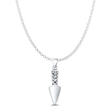 Arrowhead Pendant Oxidized Rolo Chain Necklace 925 Sterling Silver