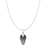 Cobra Head Pendant Oxidized Cable Chain Necklace 925 Sterling Silver