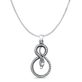 Snake Pendant Box Chain Necklace Oxidized 925 Sterling Silver