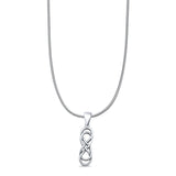 Double Infinity Pendant Oxidized Snake Chain Necklace 925 Sterling Silver